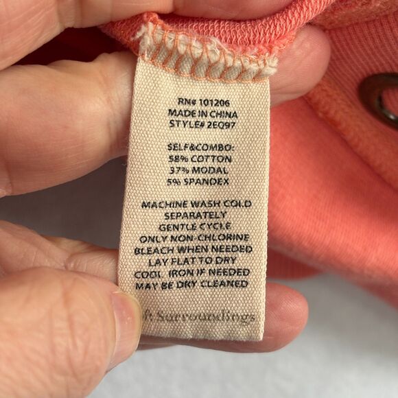 Soft Surroundings Lakshmi Pullover Tunic Women's M Peach Pink Cotton Blend Soft - Picture 5 of 8